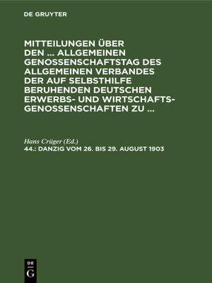 cover image of Danzig, vom 26. bis 29. August 1903